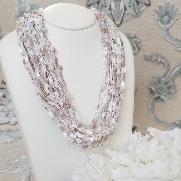 Jewelry - Multi Strand Thread Necklace In Ivory color
